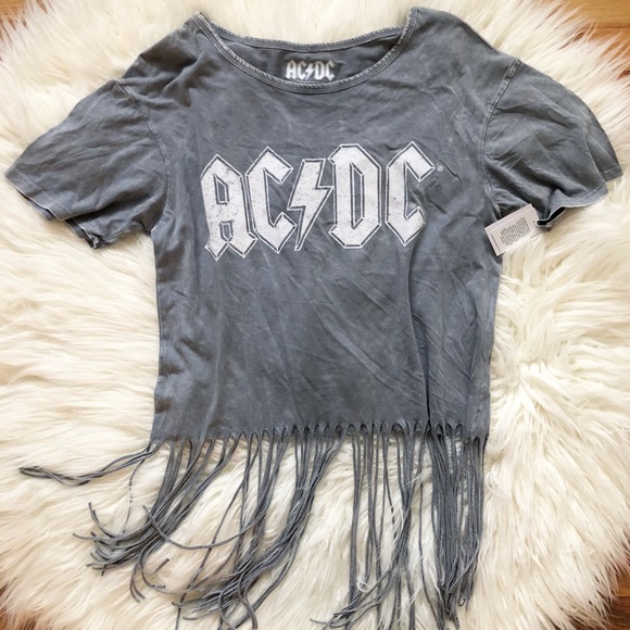 ac/dc Tops - NWT AC⚡️DC Fringe Cut Graphic Tee Shirt AC/DC M